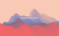 Mountain landscape. Mountainous terrain. Vector illustration. Abstract background Royalty Free Stock Photo