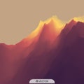 Mountain Landscape. Mountainous Terrain. Vector Illustration. Abstract Background