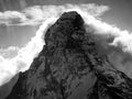 Dramatic Mountain Landscape, Black and White Image