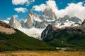 Mountain landscape with Mt Fitz Roy and Laguna de Los Tres in Los Glaciares National Park, Patagonia, South America Royalty Free Stock Photo