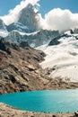 Mountain landscape with Mt Fitz Roy and Laguna de Los Tres in Los Glaciares National Park, Patagonia, South America Royalty Free Stock Photo