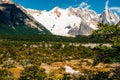 Mountain landscape with Mt Fitz Roy and Laguna de Los Tres in Los Glaciares National Park, Patagonia, South America Royalty Free Stock Photo