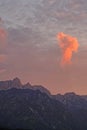 Gamila summit captured during sunset from Smolikas mountain Royalty Free Stock Photo