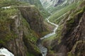 Mountain landscape of norway with a waterfall Royalty Free Stock Photo