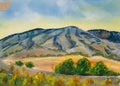 Blue Mountains Landscape - Original Watercolor Painting