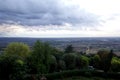 Mountain horizon under darck clouds in Italiy