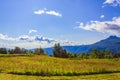 Mountain landscape panorama at sunny day in Vang Norway Royalty Free Stock Photo