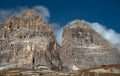 Mountain landscape of the picturesque Dolomites at Tre Cime area in South Tyrol in Italy