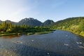 Mountain landscape.  Pieniny, Three Crowns Peak on the Dunajec River Royalty Free Stock Photo