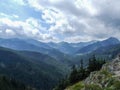 Mountain landscape between Polana Jaworzynka and Murowaniec shelter in Tatra in Poland. Royalty Free Stock Photo