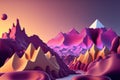 Mountain landscape poly with colorful gradient, nature, mountains