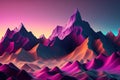 Mountain landscape poly with colorful gradient, nature, mountains