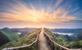 Mountain landscape Ponta Delgada island, Azores Royalty Free Stock Photo