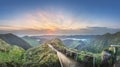 Mountain landscape Ponta Delgada island, Azores Portugal Royalty Free Stock Photo