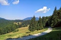 Mountain landscape in Predeal resort, Romania. Trei Brazi.