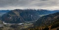mountain landscape with the Rhine river in the Swiss Alps in late autumn Royalty Free Stock Photo