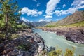 Mountain landscape with river Katun. Altai Republic