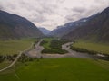 Mountain landscape. mountain river between sheer cliffs. Altay, Russia Royalty Free Stock Photo
