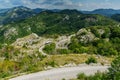 Mountain landscape and road in summer