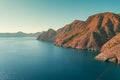 Aerial panoramic view to the west from El Portus and Morena beach. Murcia, Spain Royalty Free Stock Photo