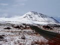 Road to the Snowed Mountain Landscape