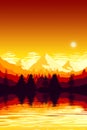 mountain landscape scenery sunset Royalty Free Stock Photo