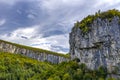 Scenic view of a mountain with big vertical rocks