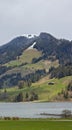 Mountain landscape at Schwarzsee Fribourg Swiss Alps, Switzerland