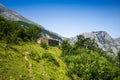 Mountain landscape and sheepfold, Picos de Europa, Asturias, Spain Royalty Free Stock Photo