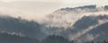 Mountain landscape shortly after rain. Clouds of fog Royalty Free Stock Photo