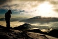 Mountain landscape with silhouette Royalty Free Stock Photo