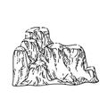 mountain landscape sketch hand drawn vector Royalty Free Stock Photo