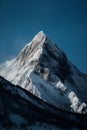 Mountain landscape with snow and clear blue sky. Caucasus Mountains, Georgia, region Gudauri.