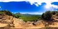 Mountain landscape in Sri Lanka. Mini World's End, Pitawala Patana. 360 panorama VR Royalty Free Stock Photo