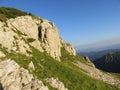 Mountain landscape steem rocky slopes