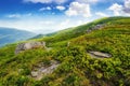 mountain landscape with stones and boulders on the hillside Royalty Free Stock Photo