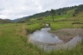 The mountain landscape in summer morning, Romania, Fundatura Ponorului Royalty Free Stock Photo