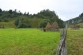 The mountain landscape in summer morning, Romania, Fundatura Ponorului Royalty Free Stock Photo