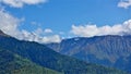 Mountain landscape in summer. Three types of slopes in one photo