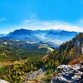 Mountain landscape at sunny day in Austrian Alps. Royalty Free Stock Photo