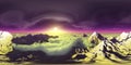 Mountain landscape, sunrise in the mountains,  HDRI, environment map , Round panorama, spherical panorama, equidistant projection, Royalty Free Stock Photo