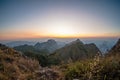 Mountain landscape with sunset