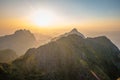 Mountain landscape with sunset