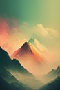 Mountain landscape. Sunset over the mountains. Vector illustration EPS10 Royalty Free Stock Photo