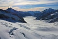 Mountain landscape in the Swiss Alps. Aletsch glacier, longest g Royalty Free Stock Photo