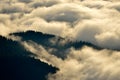 Mountain landscape with thick clouds