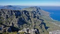 Mountain landscape at the top of Table Mountain in Cape Town. Royalty Free Stock Photo