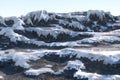 Mountain landscape tops covered with snow, 3d rendering