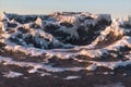 Mountain landscape tops covered with snow, 3d rendering