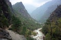Mountain landscape. Trail to Everest base camp Nepal Royalty Free Stock Photo